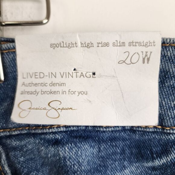 Jessica Simpson Cropped Jeans Blue Denim Slim Straight High Rise Plus Size 20W - Picture 16 of 16